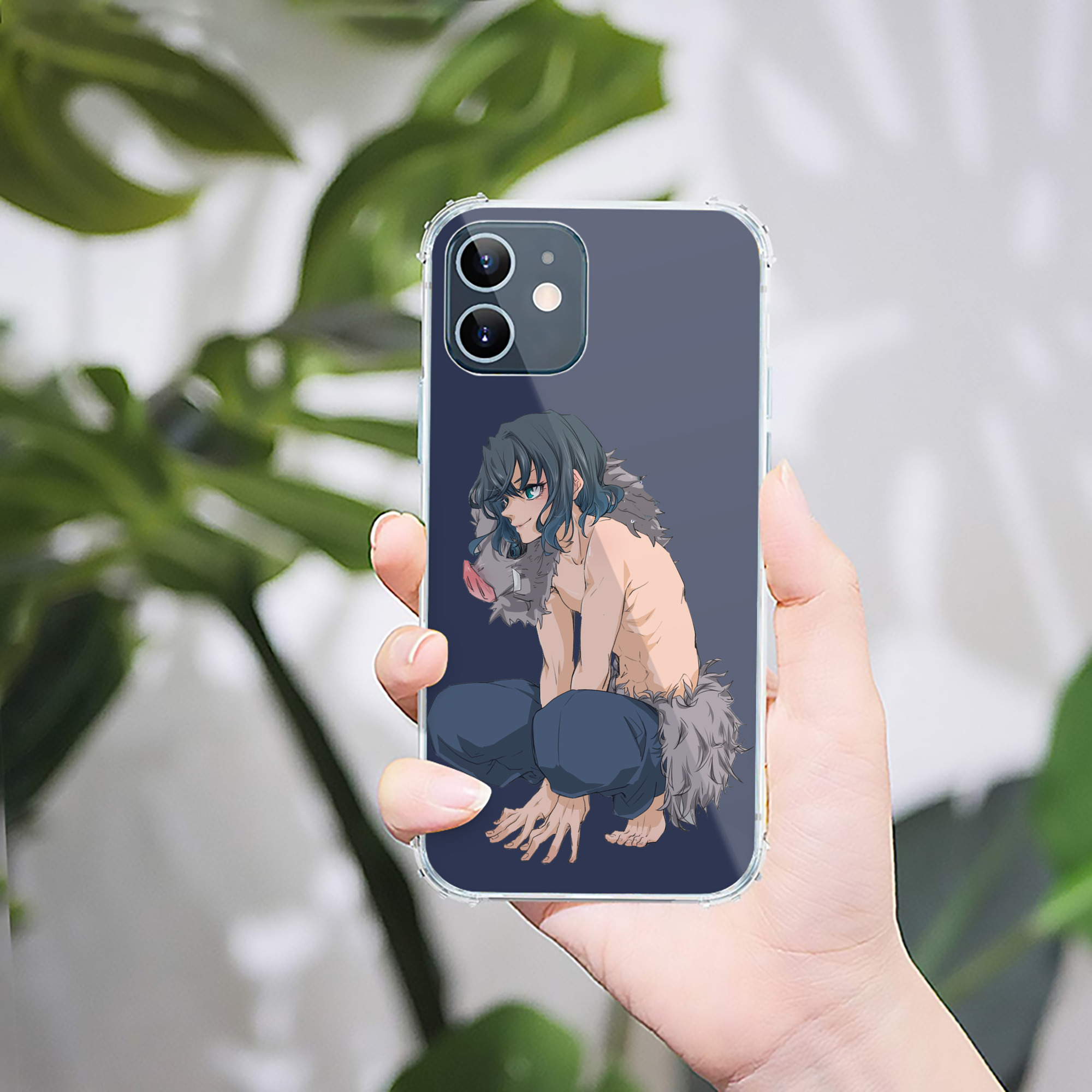 （画像用） 鬼滅の刃（きめつのやいば）嘴平 伊之助／はしびら いのすけ Hashibira Inosuke 【iPhone 12シリーズ対応】透明スマホケース（クリアソフトケース）